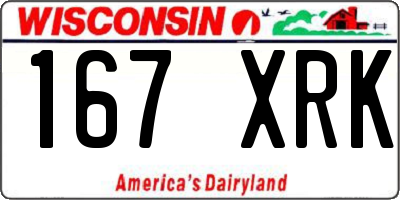 WI license plate 167XRK