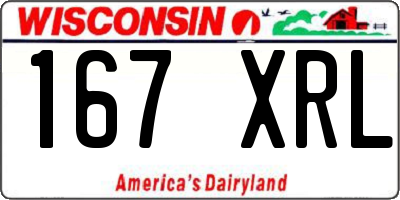 WI license plate 167XRL