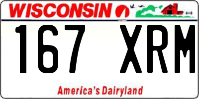 WI license plate 167XRM