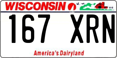 WI license plate 167XRN