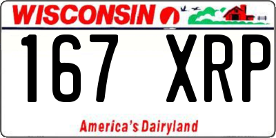 WI license plate 167XRP