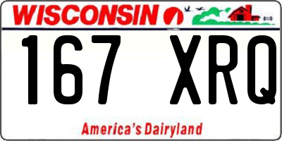 WI license plate 167XRQ
