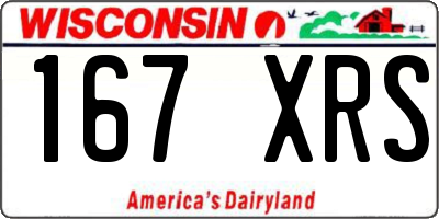 WI license plate 167XRS