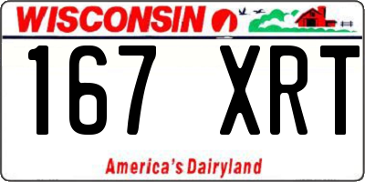 WI license plate 167XRT