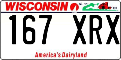 WI license plate 167XRX