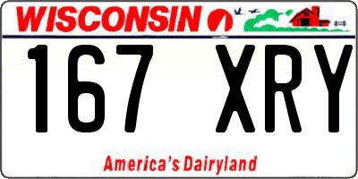 WI license plate 167XRY