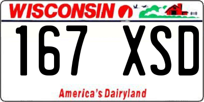 WI license plate 167XSD