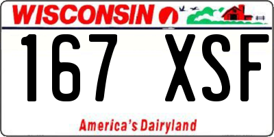 WI license plate 167XSF