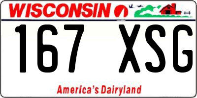 WI license plate 167XSG