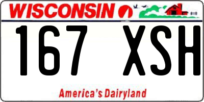 WI license plate 167XSH