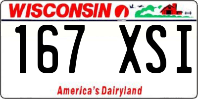 WI license plate 167XSI