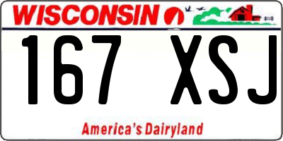 WI license plate 167XSJ