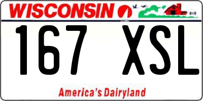 WI license plate 167XSL
