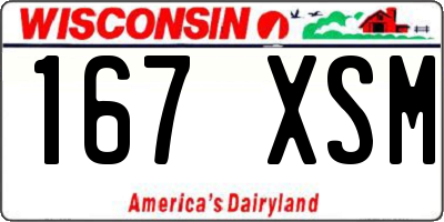 WI license plate 167XSM