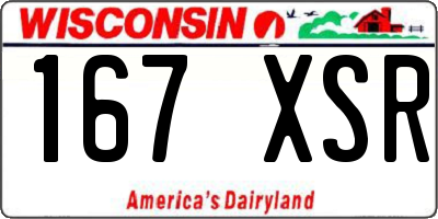 WI license plate 167XSR