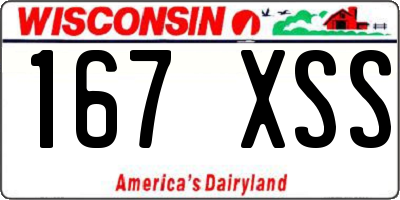 WI license plate 167XSS