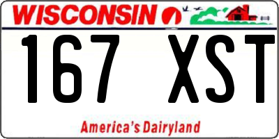 WI license plate 167XST