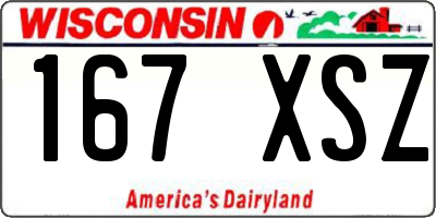 WI license plate 167XSZ