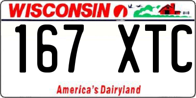 WI license plate 167XTC