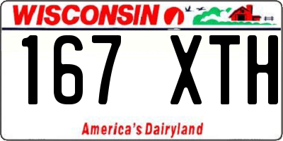WI license plate 167XTH