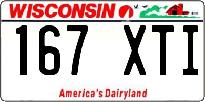 WI license plate 167XTI