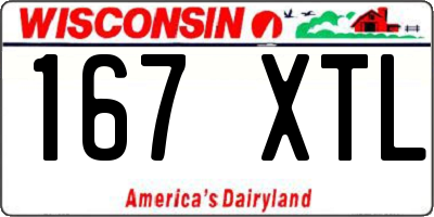 WI license plate 167XTL
