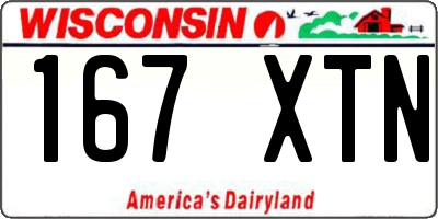 WI license plate 167XTN