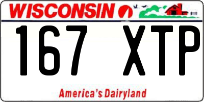 WI license plate 167XTP