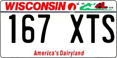 WI license plate 167XTS