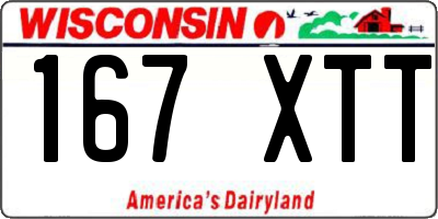 WI license plate 167XTT