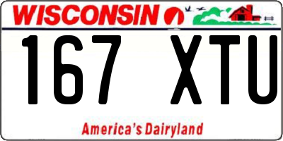 WI license plate 167XTU