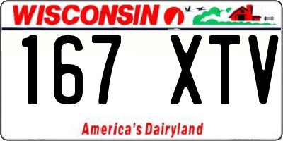 WI license plate 167XTV