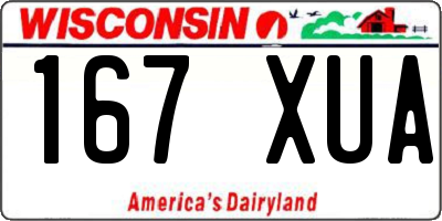 WI license plate 167XUA