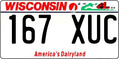 WI license plate 167XUC