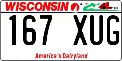 WI license plate 167XUG