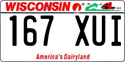 WI license plate 167XUI