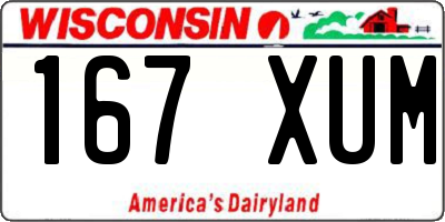 WI license plate 167XUM
