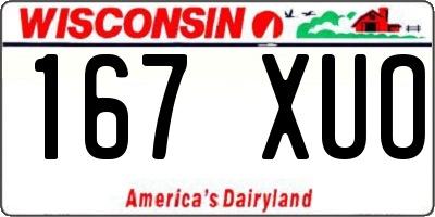 WI license plate 167XUO