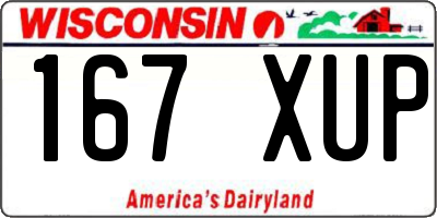 WI license plate 167XUP