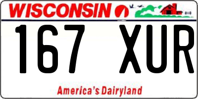 WI license plate 167XUR