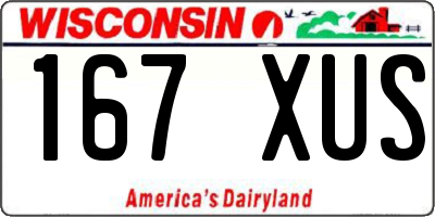 WI license plate 167XUS