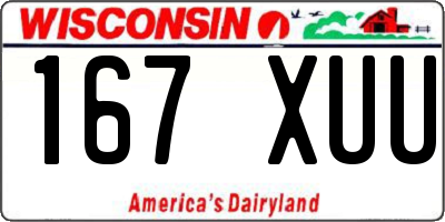 WI license plate 167XUU
