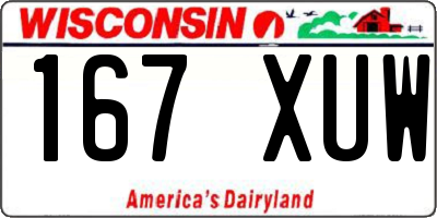 WI license plate 167XUW