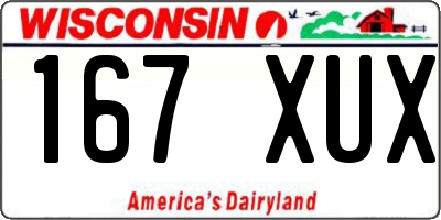 WI license plate 167XUX