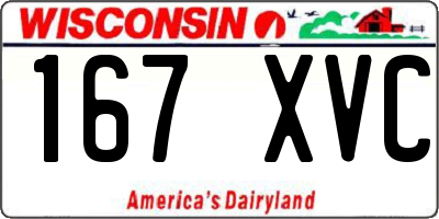 WI license plate 167XVC