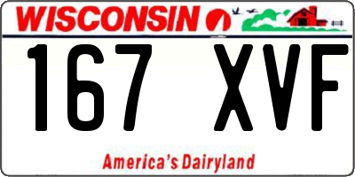 WI license plate 167XVF