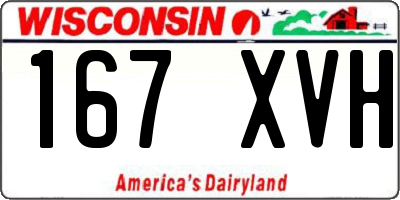 WI license plate 167XVH