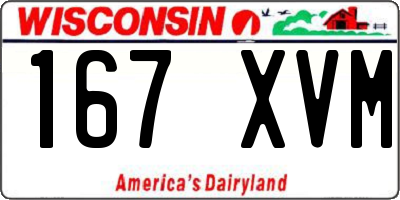 WI license plate 167XVM