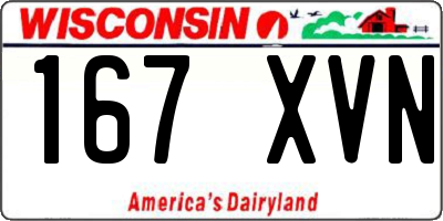 WI license plate 167XVN