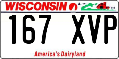 WI license plate 167XVP